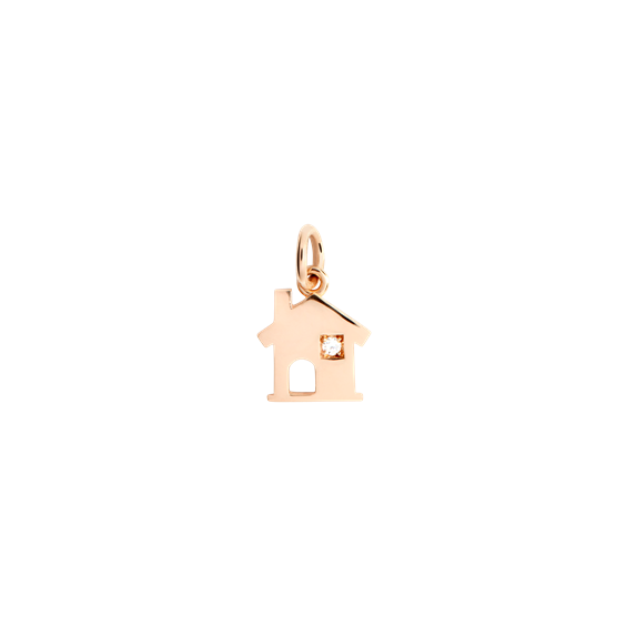 Charm Dodo Symbols in Oro rosa Diamante 0.02 Ct DMC4013-HOUSE-DB09R - DMC4013-HOUSE-DB09R